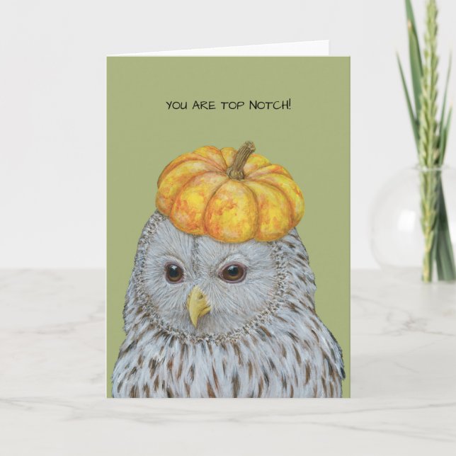 Laurent the Ural owl greeting card (Front)