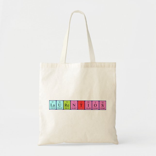 Laurentios periodic table name tote bag (Front)