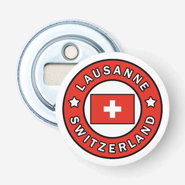 Lausanne Switzerland Bottle Opener (Front)