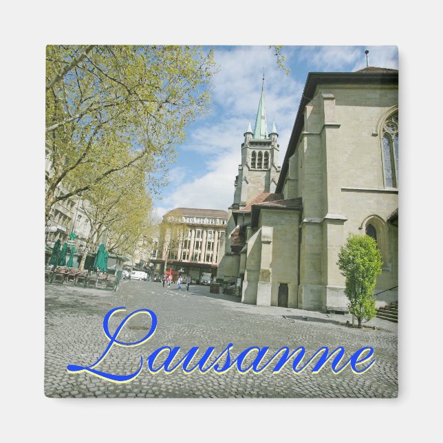 Lausanne, Switzerland Square Magnet (Front)