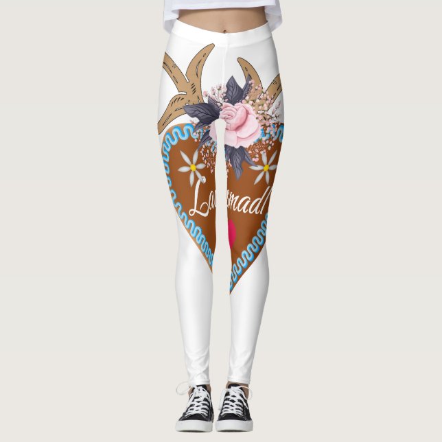 Lausmadl Oktoberfest Dirndl Bayern Spruch Leggings (Front)