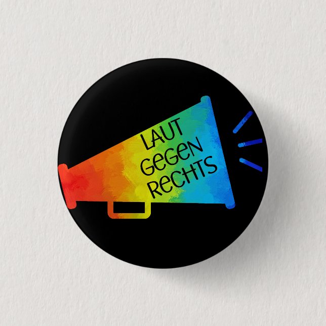 Laut gegen Rechts Nr 01 schwarz 3 Cm Round Badge (Front)