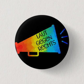 Laut gegen Rechts Nr 01 schwarz 3 Cm Round Badge