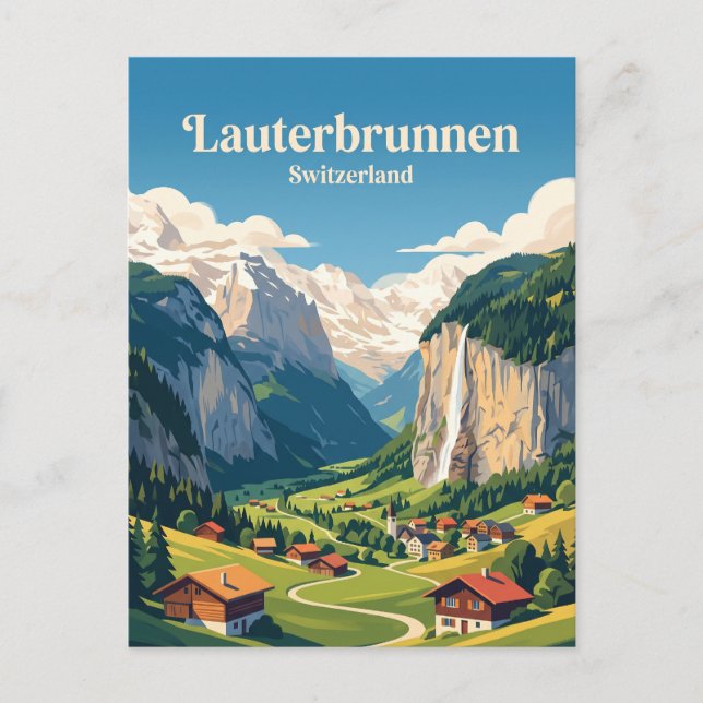 Lauterbrunnen Switzerland Postcard (Front)