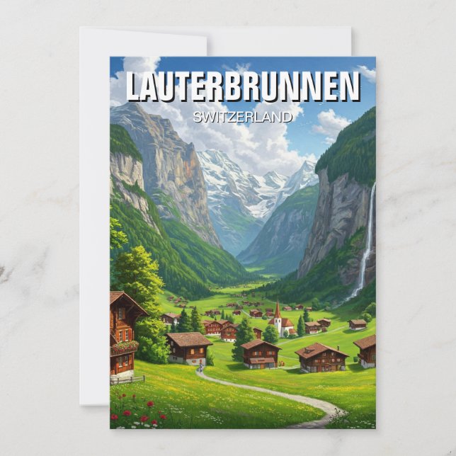 Lauterbrunnen Switzerland Travel Holiday Card (Front)