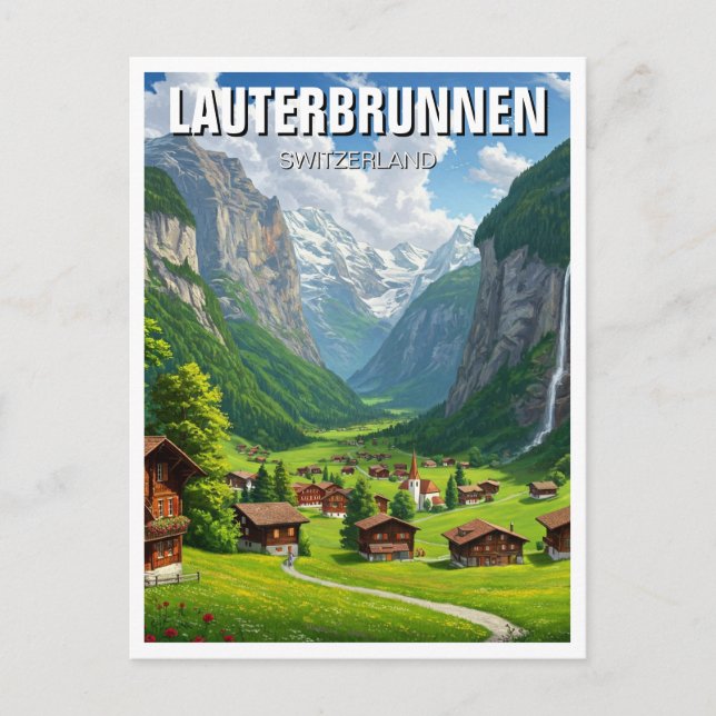 Lauterbrunnen Switzerland Travel Postcard (Front)