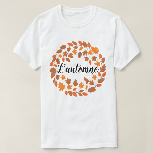 L'automne, Autumn French Illustration, Fall Season T-Shirt (Design Front)