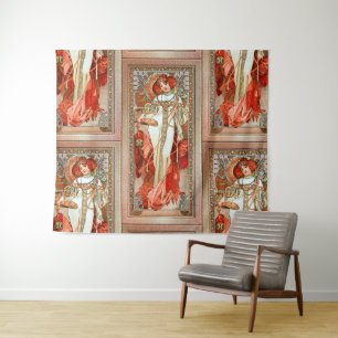 L'Automne by Alphonse Mucha Tapestry