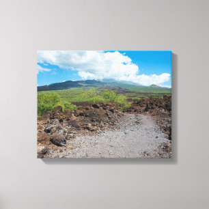 lava and mountain landscape along hoapili trail canvas print