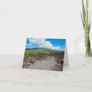 lava and mountain landscape along hoapili trail thank you card