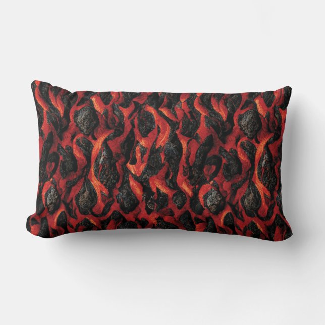 Lava And Volcanic Rocks | Volcano Magma pattern Lumbar Cushion (Front)