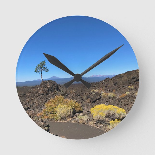 Lava Butte Trail, OR Round Clock (Front)