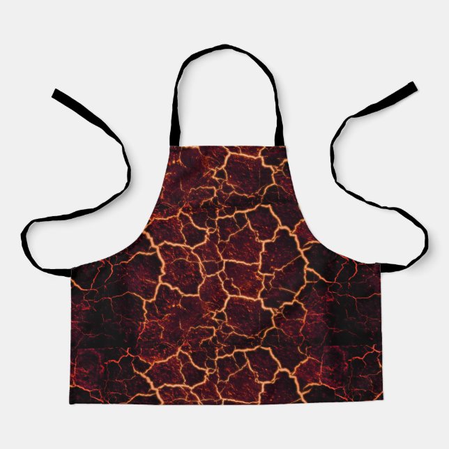 lava-cracked-background-fire apron (Front)