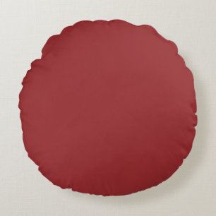 Lava Falls Red Solid Colour Print, Burgundy Round Cushion