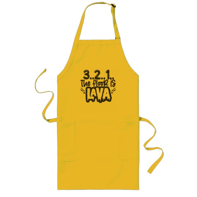Lava Floor Game Fun Long Apron (Front)