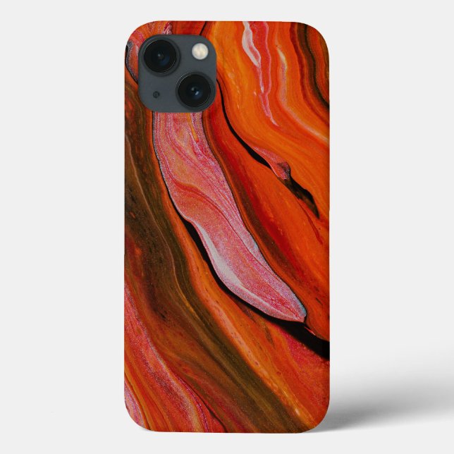 Lava Flow Abstract Red Orange Fluid Art Case-Mate iPhone Case (Back)