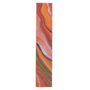 Lava Flow Abstract Red Orange Fluid Art Medium Table Runner