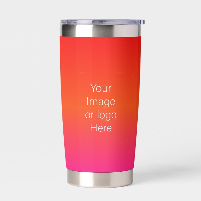 Lava Flow Fire Red Traveller Gradient Personalise Insulated Tumbler (Left)