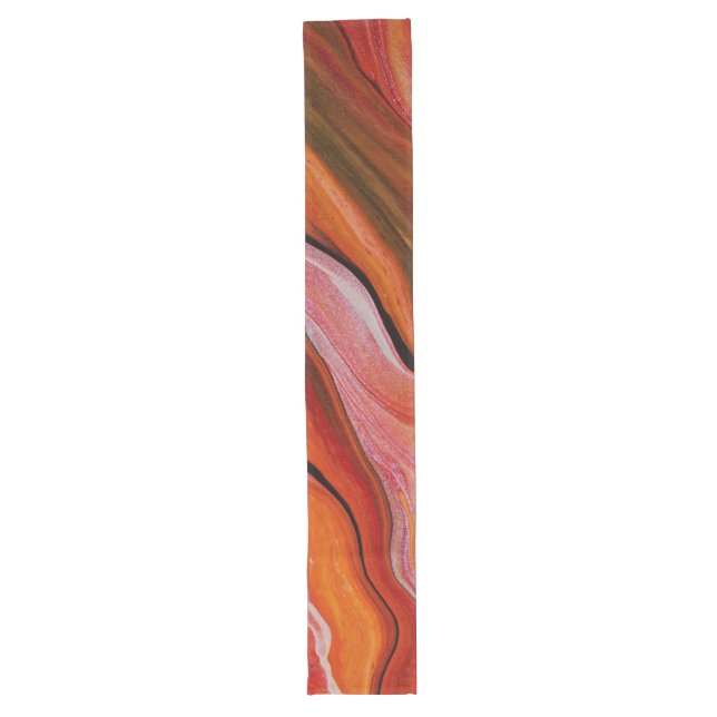 Lava flow in different shades of red medium table  long table runner (Front)