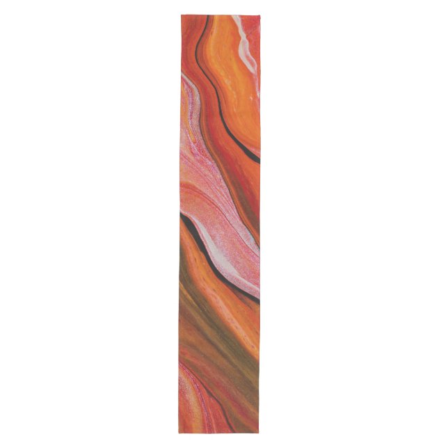 Lava flow in different shades of red medium table runner (Front)