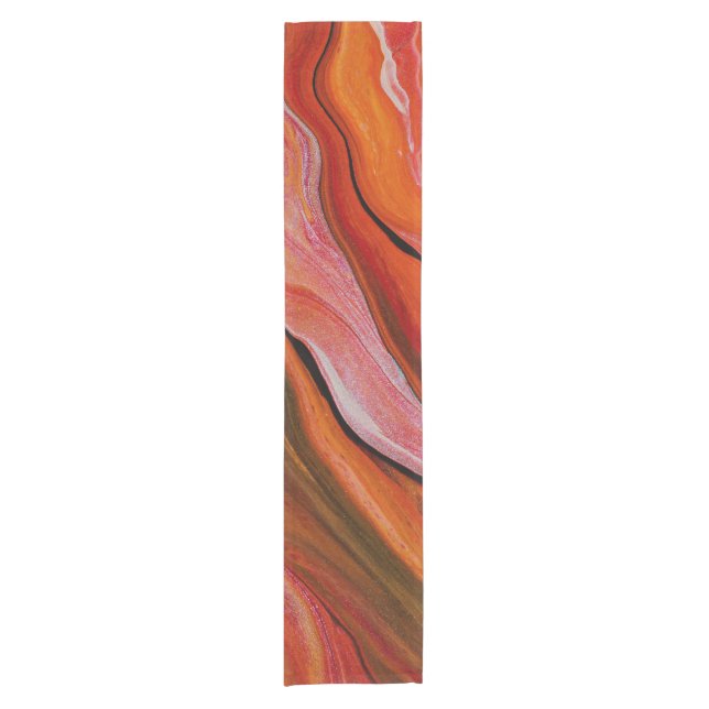 Lava flow in different shades of red medium table  short table runner (Front)