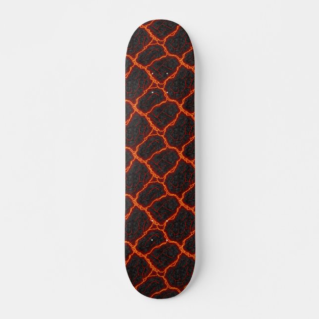 Lava Flow Seamless Pattern Skateboard (Front)