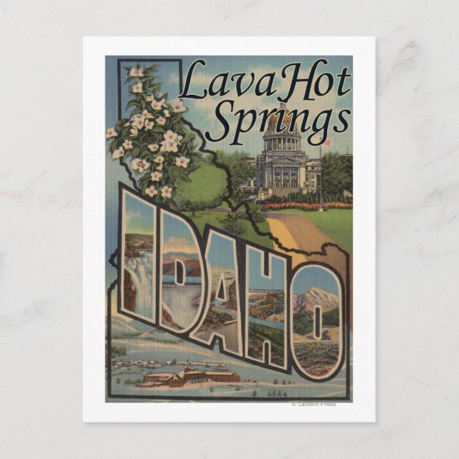 Lava Hot Springs, Idaho - Large Letter Scenes Postcard (Front)