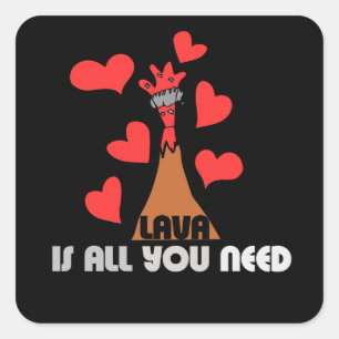 Lava is all you need volcano square sticker