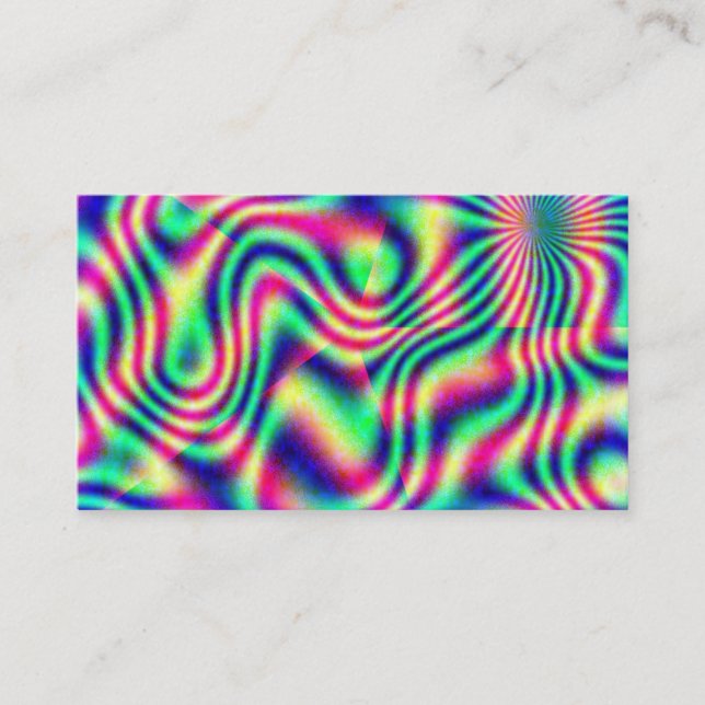 Lava Lamp Acrylic Pour Effect in Pink Purple Cyan Business Card (Front)