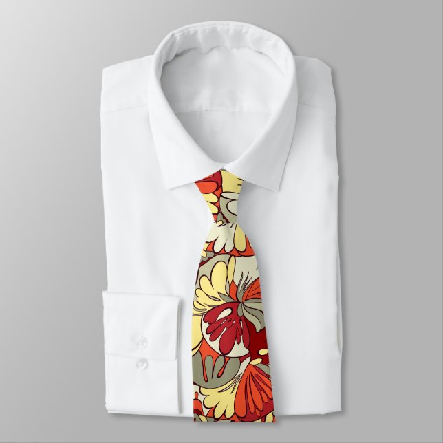 Lava Lamp Floral Retro Two-sided Tie (Tied)