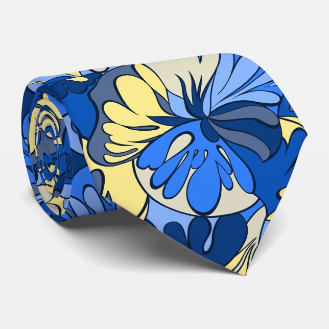 Lava Lamp Floral Retro Two-sided Tie (Rolled)