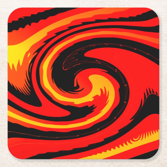 Lava   square paper coaster (Front)