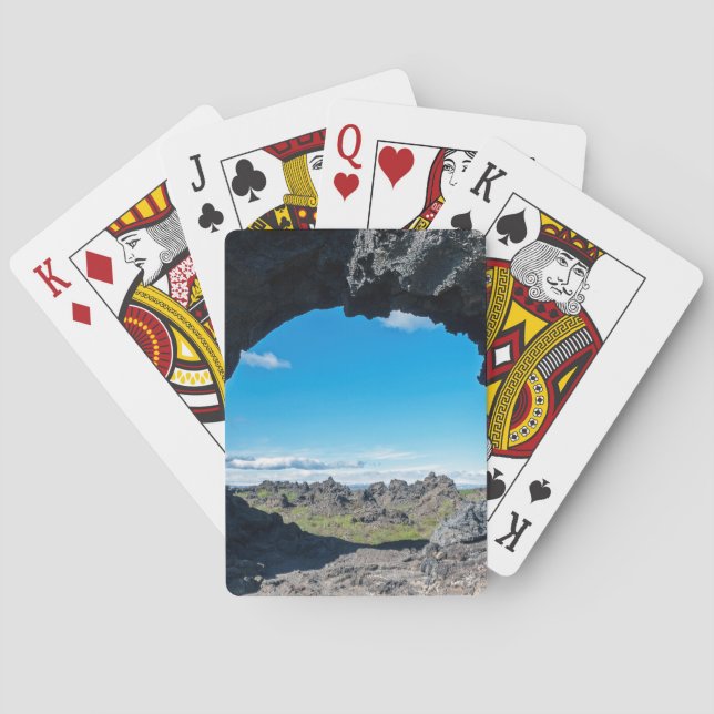Lava window at Dimmuborgir, Myvatn area - Iceland Playing Cards (Back)