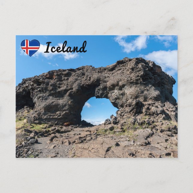 Lava window at Dimmuborgir, Myvatn area - Iceland Postcard (Front)