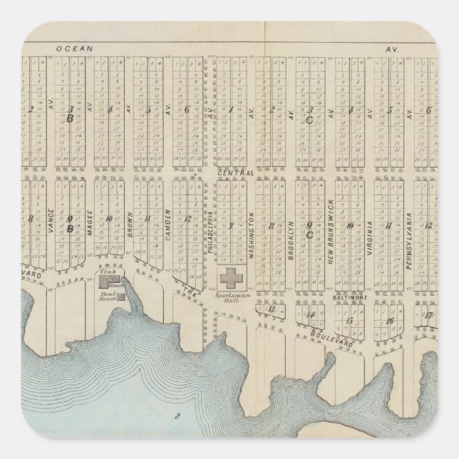 Lavallette City by the Sea, Squan Beach, NJ Square Sticker (Front)