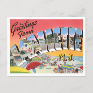 Lavallette, New Jersey Vintage Big Letters Postcard
