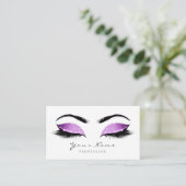 Lavanda Glitter Makeup Beauty Lashes Extension Appointment Card (Standing Front)