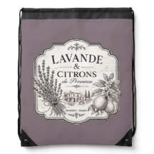 lavande et citrons drawstring bag 