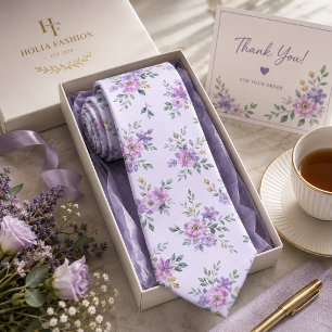 Lavander Floral Tie