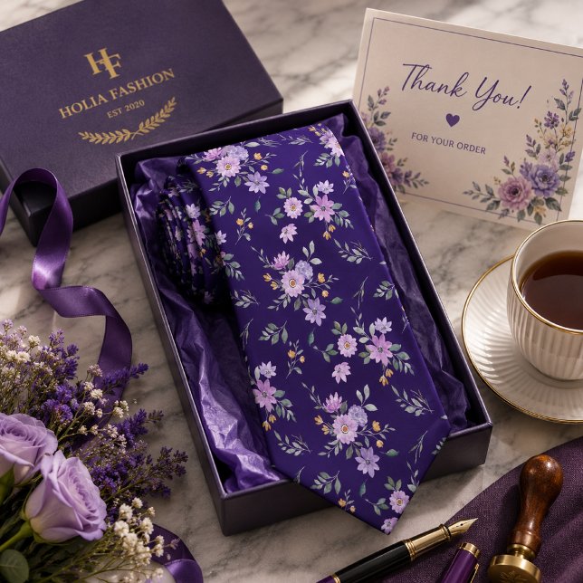 Lavander Floral Tie (Creator Uploaded)