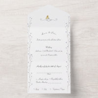 Lavander Floral Wedding Invitation