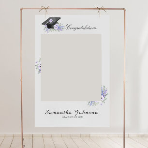  Lavander Purple Floral Graduation Photo Prop sign