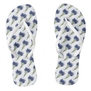 Lavandula Lavender Bouquet Floral Print Purple Jandals