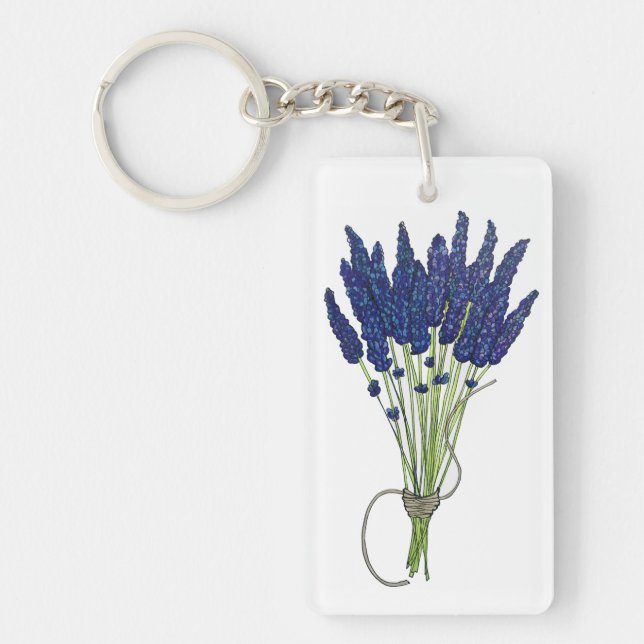 Lavandula Lavender Bunch Herb Purple Flower Garden Key Ring (Front)
