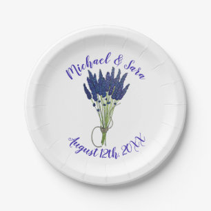 Lavandula Lavender Bunch Herb Purple Flower Garden Paper Plate