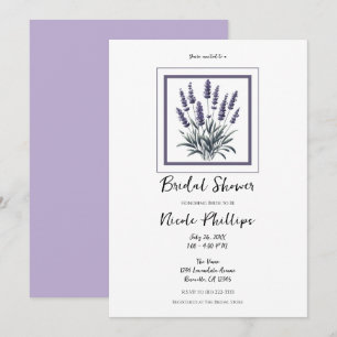 Lavandula Lavender Floral Flower Bridal Shower Invitation