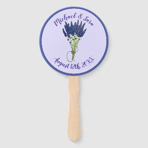 Lavandula Lavender Floral Purple Wedding Favour Hand Fan