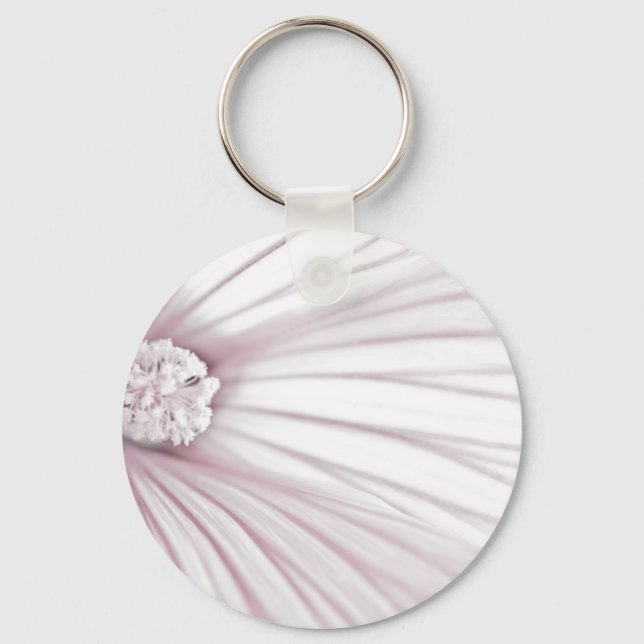 Lavatera Flower Macro Key Ring (Front)