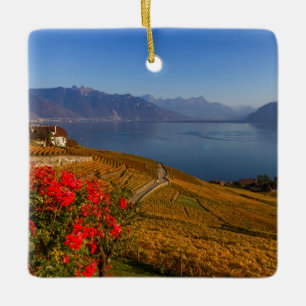 Lavaux region, Vaud, Switzerland Ceramic Ornament