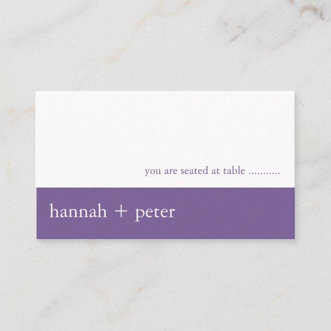 Lavendar Banner :: Guest Seating Card (Front)
